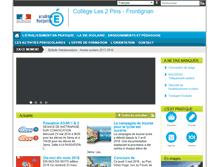 Tablet Screenshot of clg-lesdeuxpins-frontignan.ac-montpellier.fr